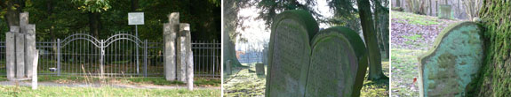 Tor zum jüdischen Friedhof und alte Grabsteine