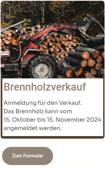 Brennholzverkauf 2024 - zur Bestellung vom 15.10.-18.11.2024 