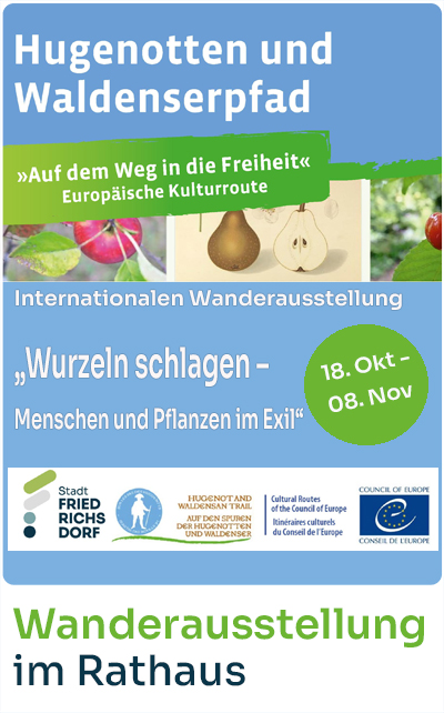 Internationalen Wanderausstellung „Wurzeln schlagen – Menschen und Pflanzen im Exil“ 18.10.-08.11.2024 im Rathaus